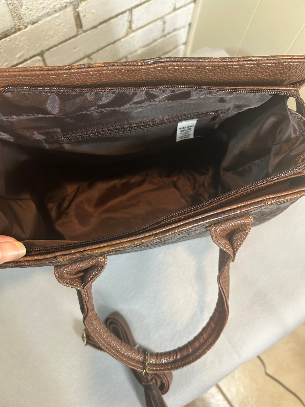 Beautiful Dark Brown Handmade Leather Bag crossed Body option strap