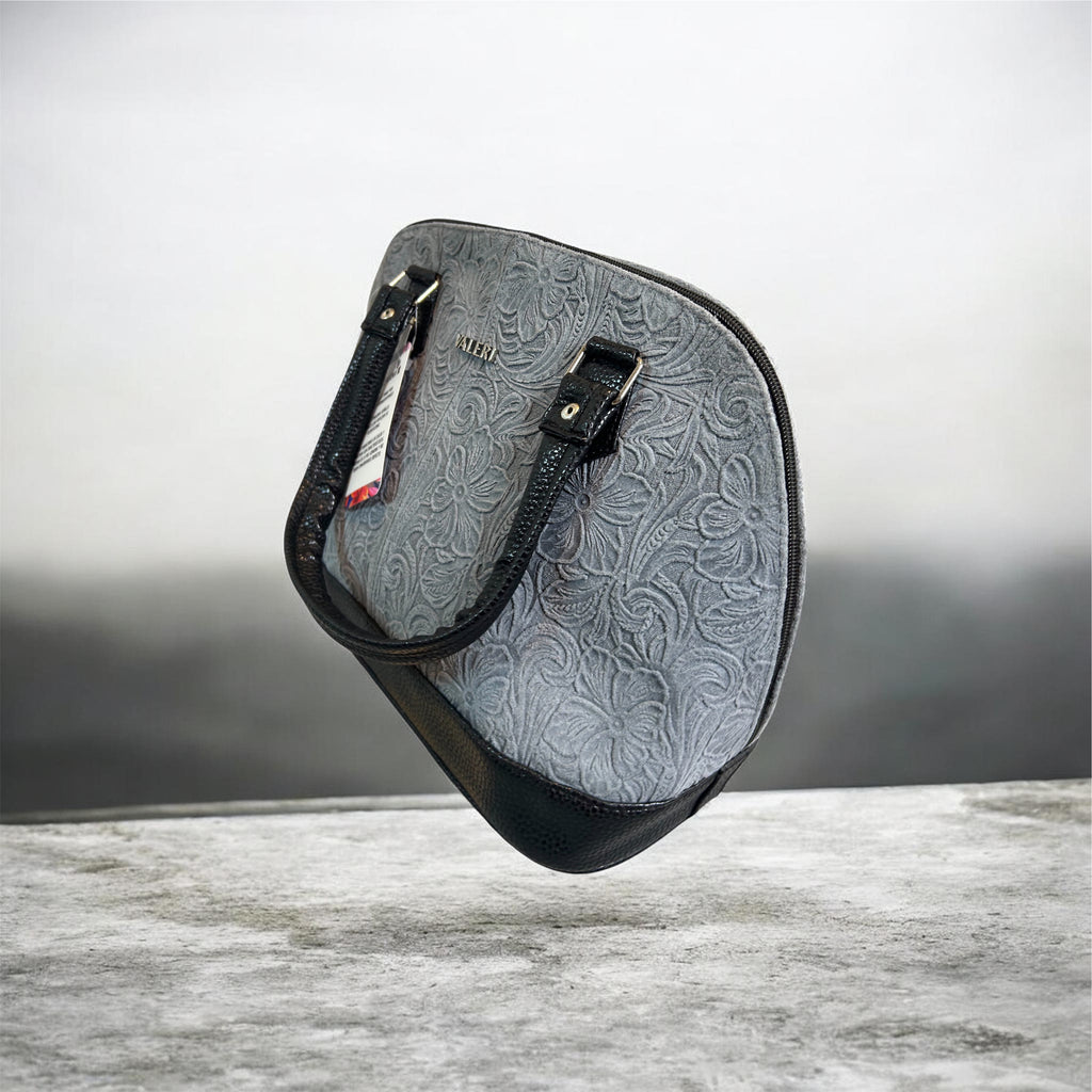 Beautiful Hand Made Gray Suede Leather Bag