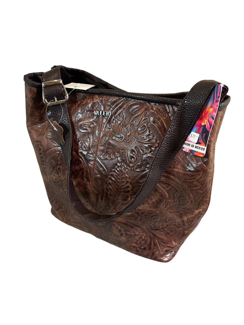 Beautiful Brown Leather Bag adjustable strap