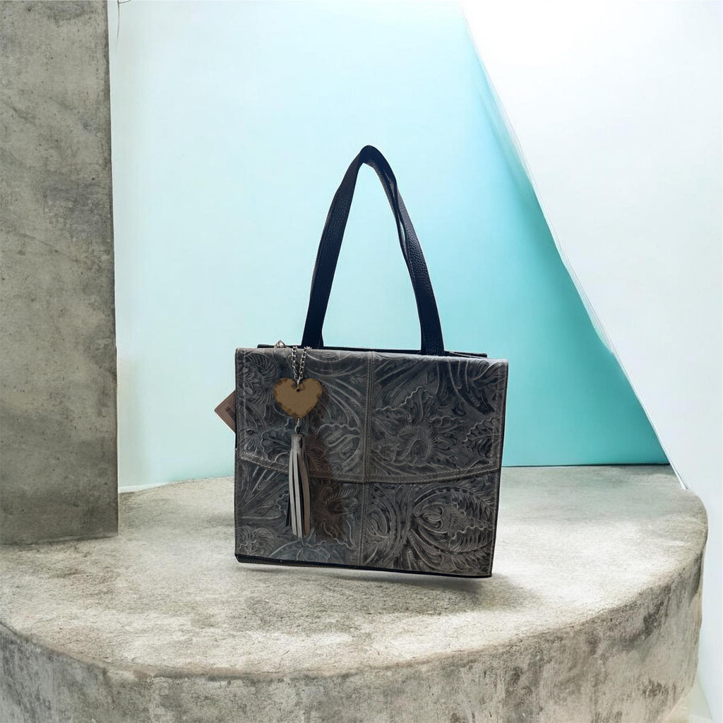 Beautiful Gray Leather Bag