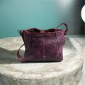 Beautiful Leather Bag in Burgandy Red Extendable strap Option