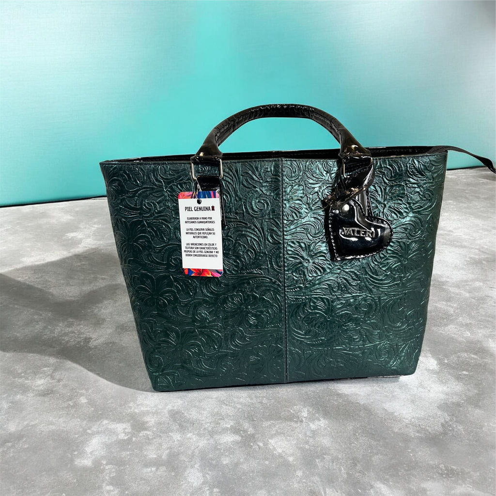 Beautiful Hand Made Green Leather Bag