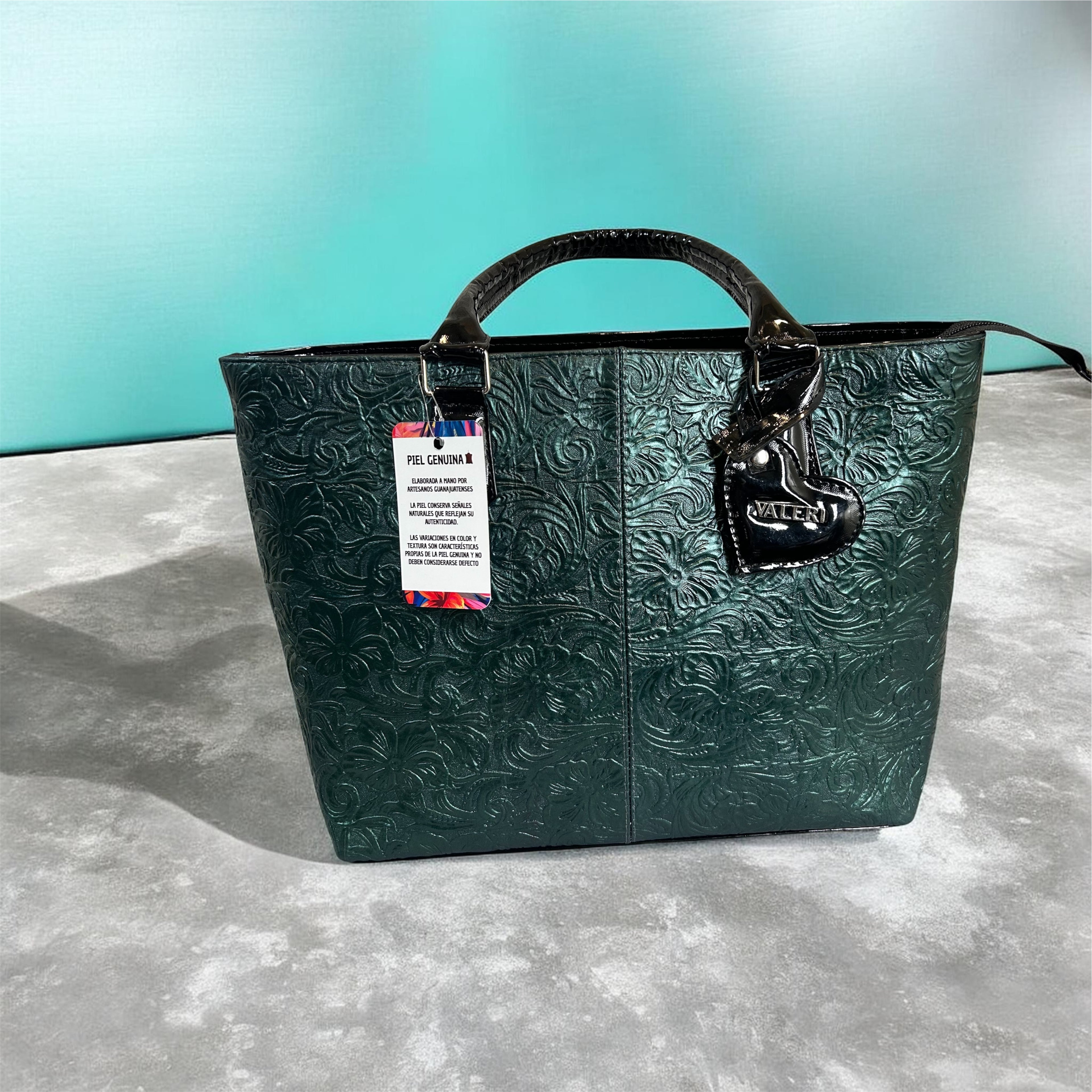 Beautiful Hand Made Green Leather Bag