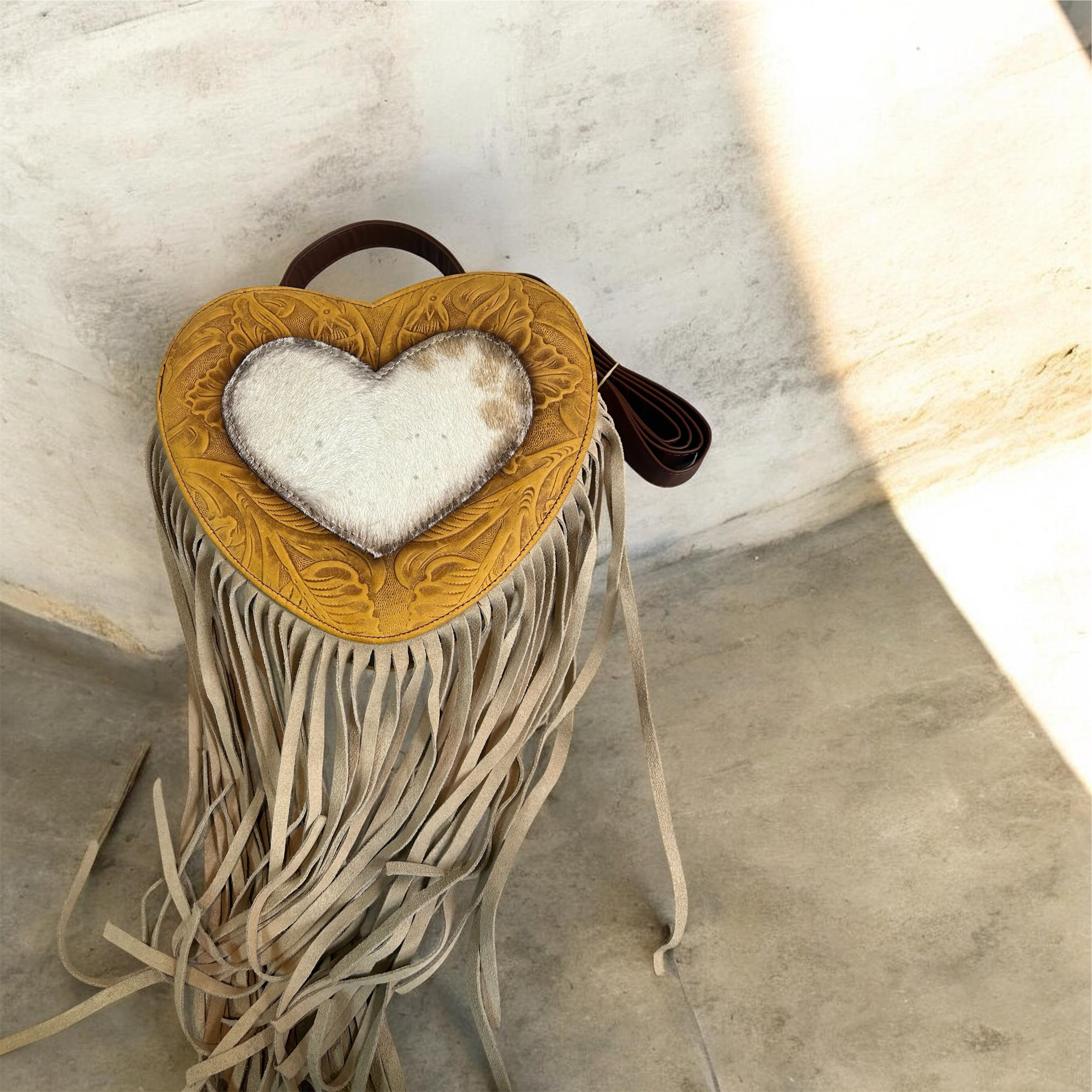 Beautiful Hand Made Western Leather Heart