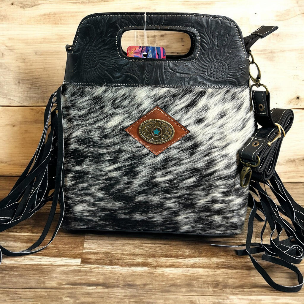 Hand made Western Leather Bag with a Crossed Body Strap Option