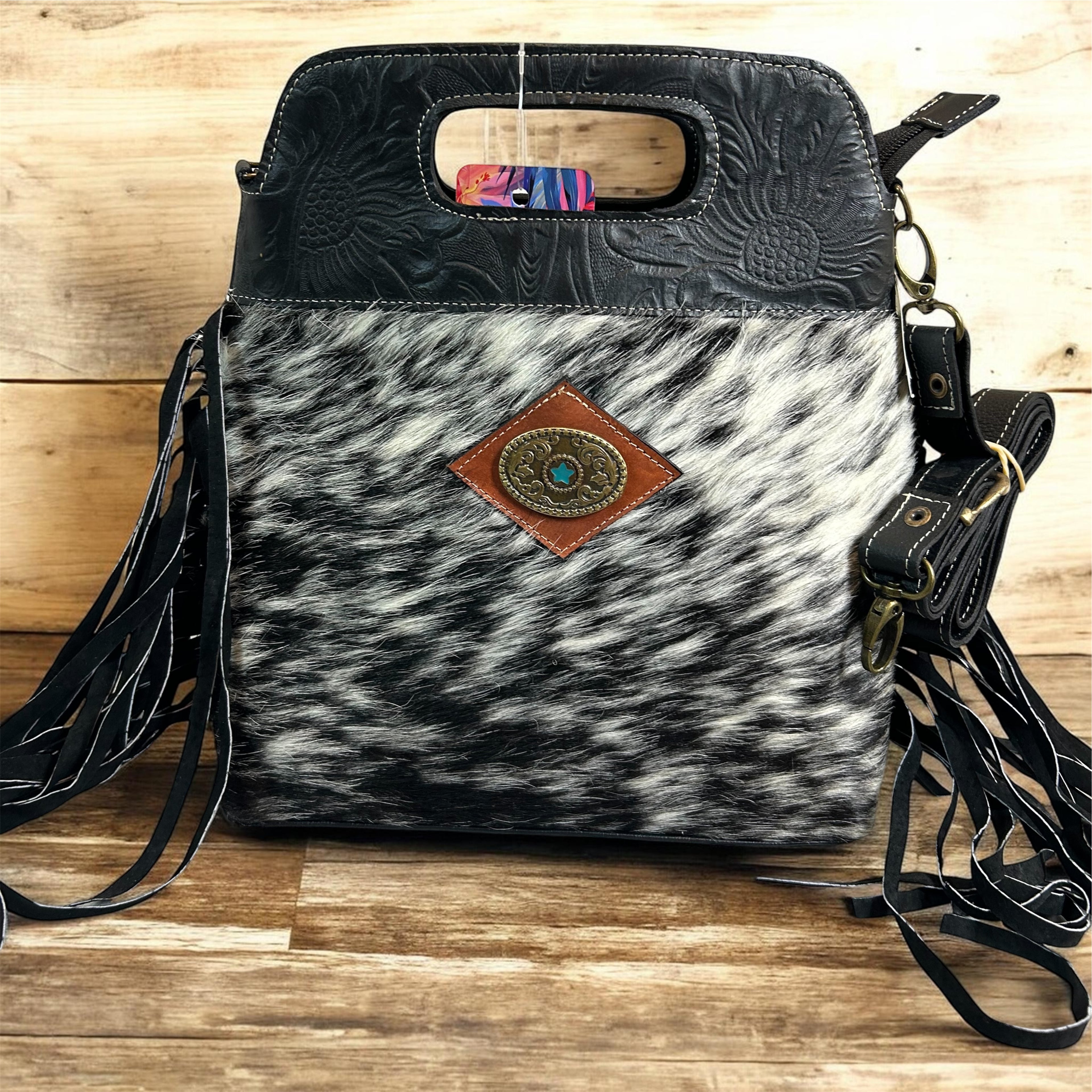 Hand made Western Leather Bag with a Crossed Body Strap Option