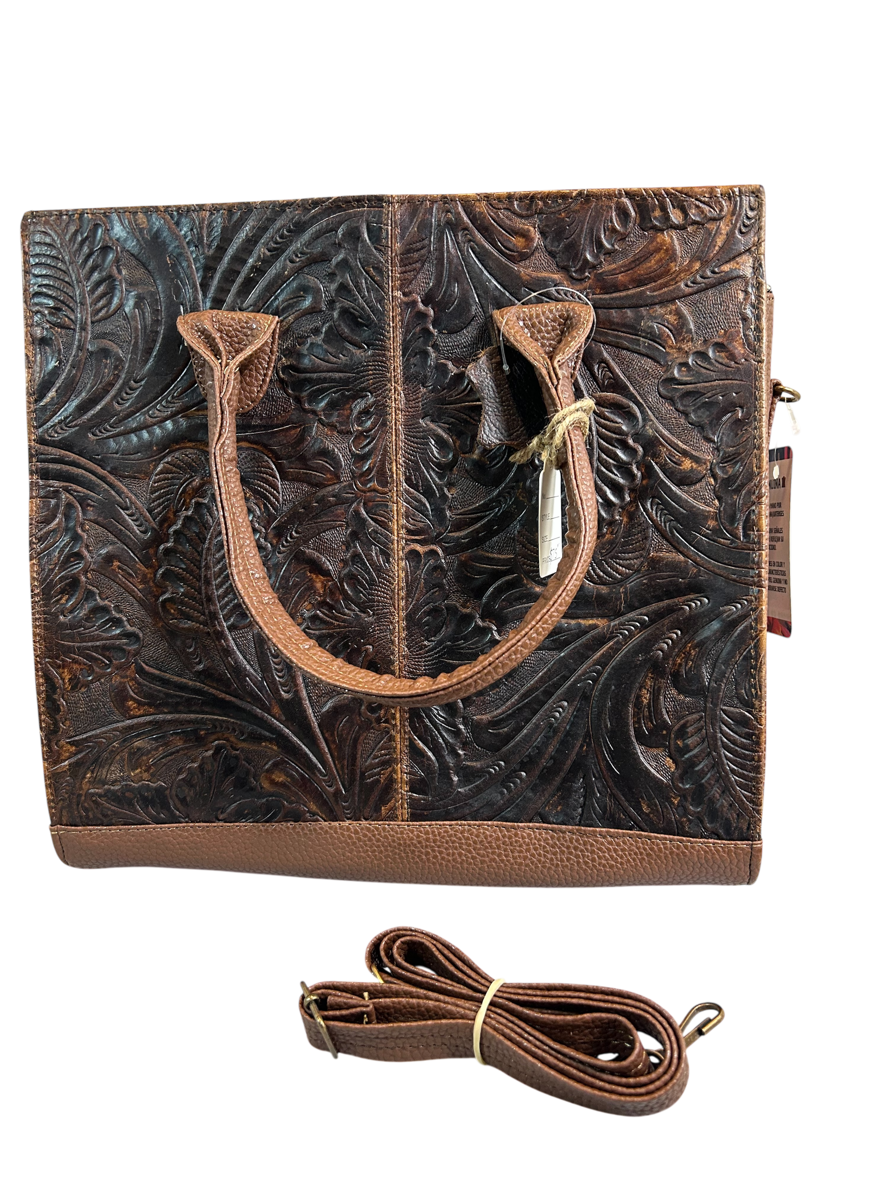 Beautiful Dark Brown Handmade Leather Bag crossed Body option strap